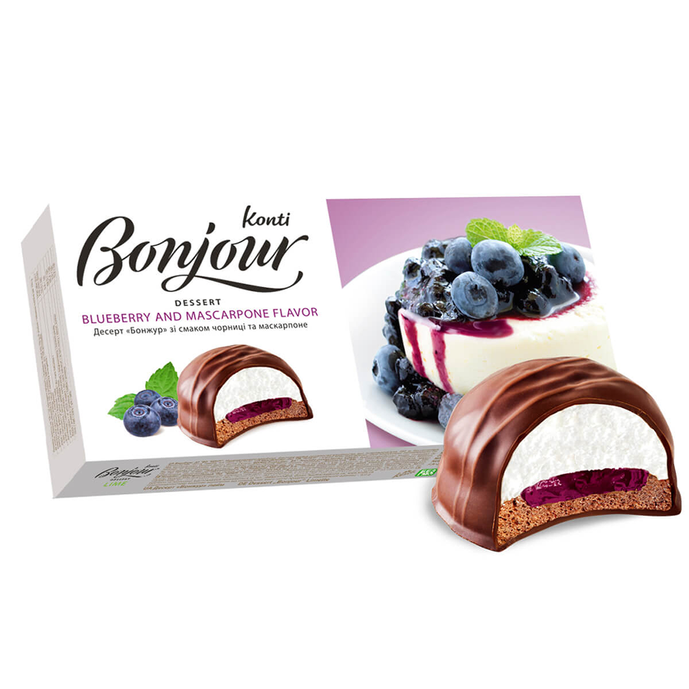 Deser "Bonjour Souffle" o smaku jagodowym i mascarpone 232g
